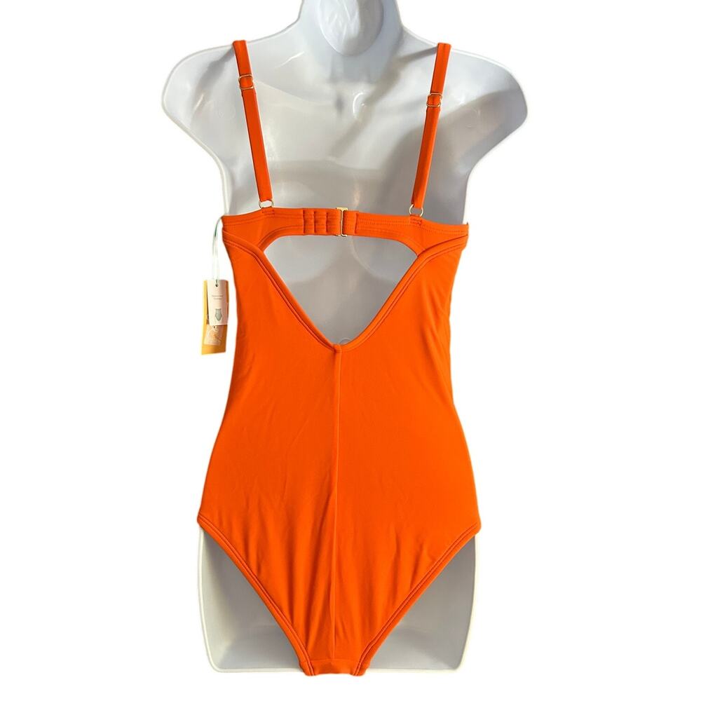 Women's Orange One-Piece Swimsuit - Classic Scoop NWT - Picture 3 of 4